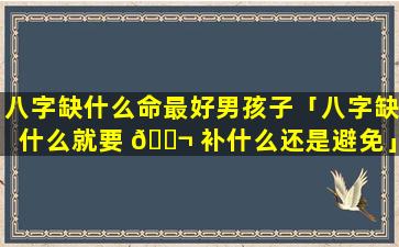 八字缺什么命最好男孩子「八字缺什么就要 🐬 补什么还是避免」